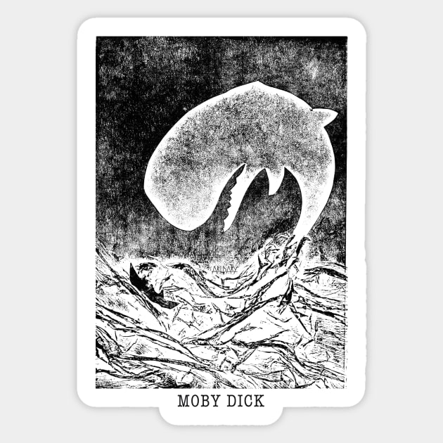 Moby Dick Ruins the Boat Sticker by ArtDary